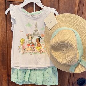Max Studio White and Mint Kids Matching Set